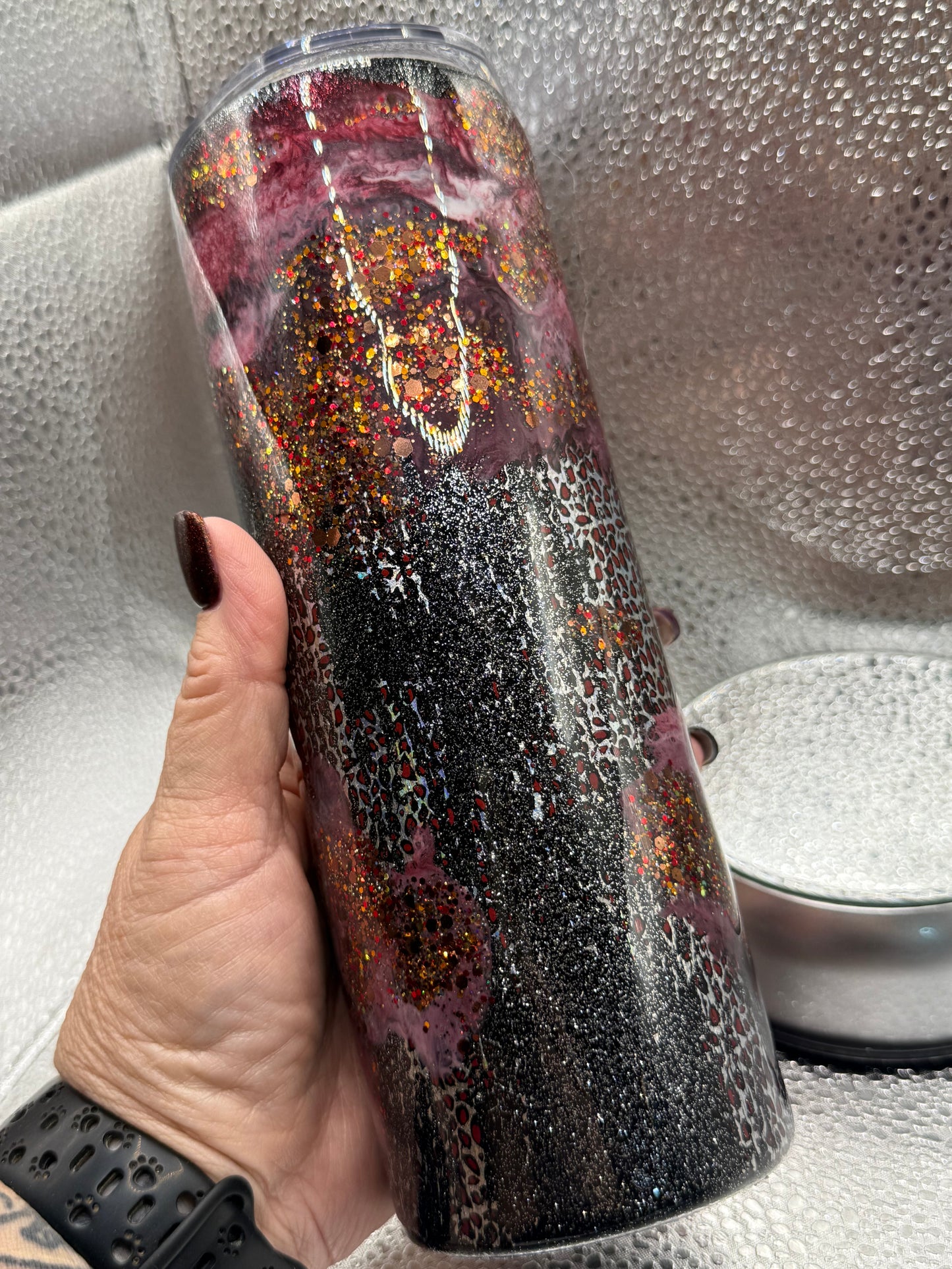 20 Oz Cheetah Glitter & Ink Tumbler SALE