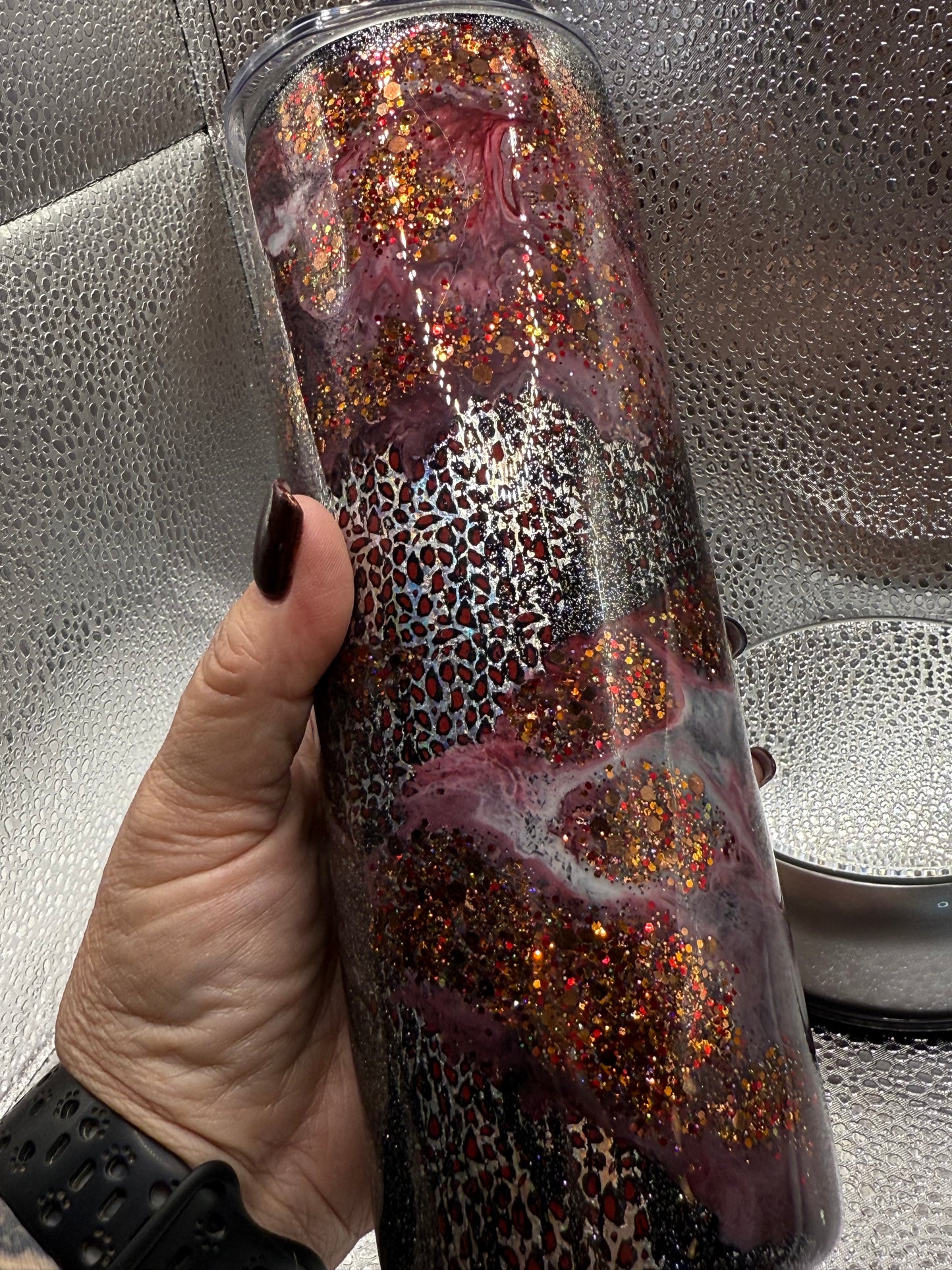 20 Oz Cheetah Glitter & Ink Tumbler SALE