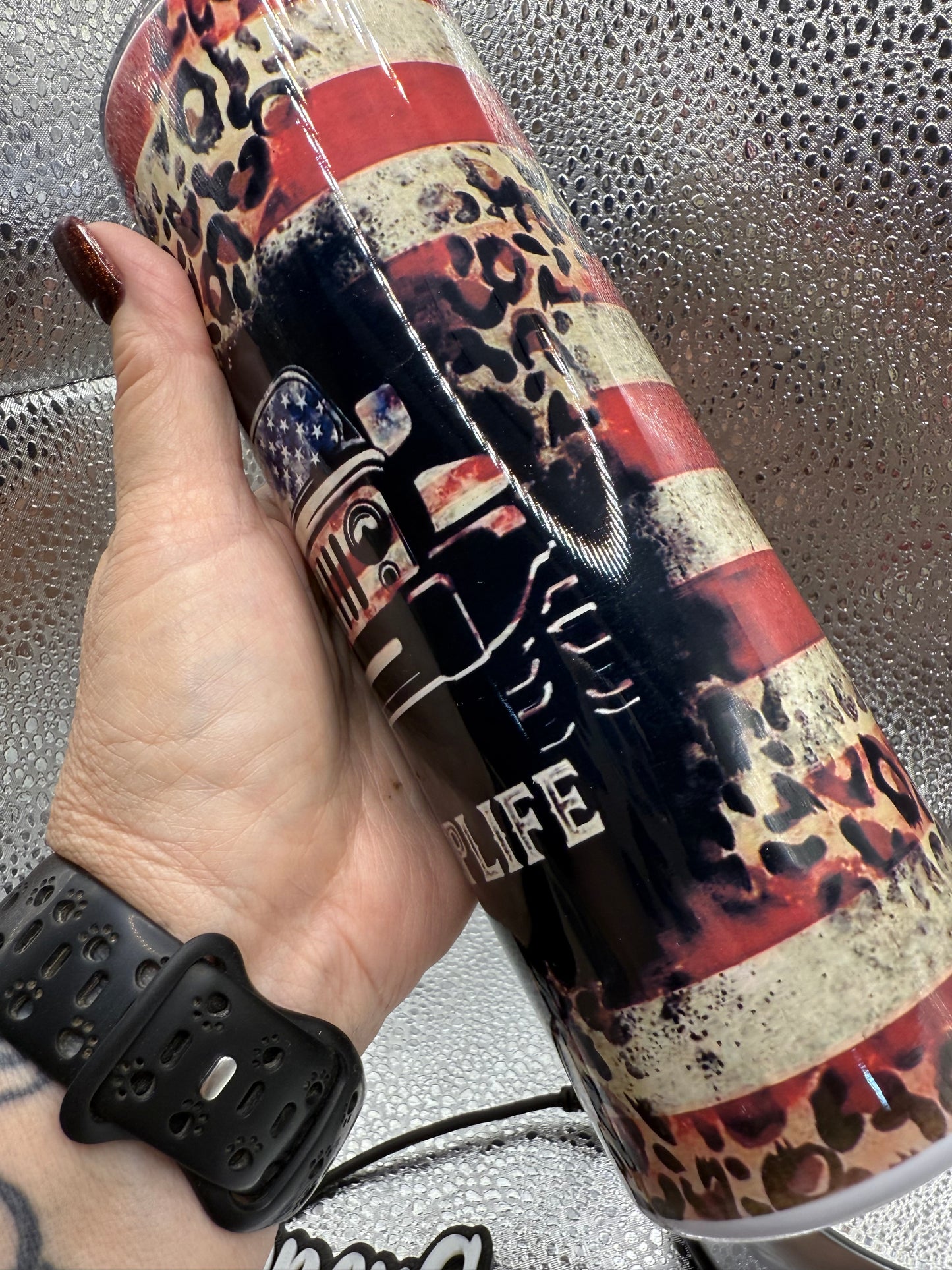 20 Oz Jeep American Flag SUBLIMATION Tumbler