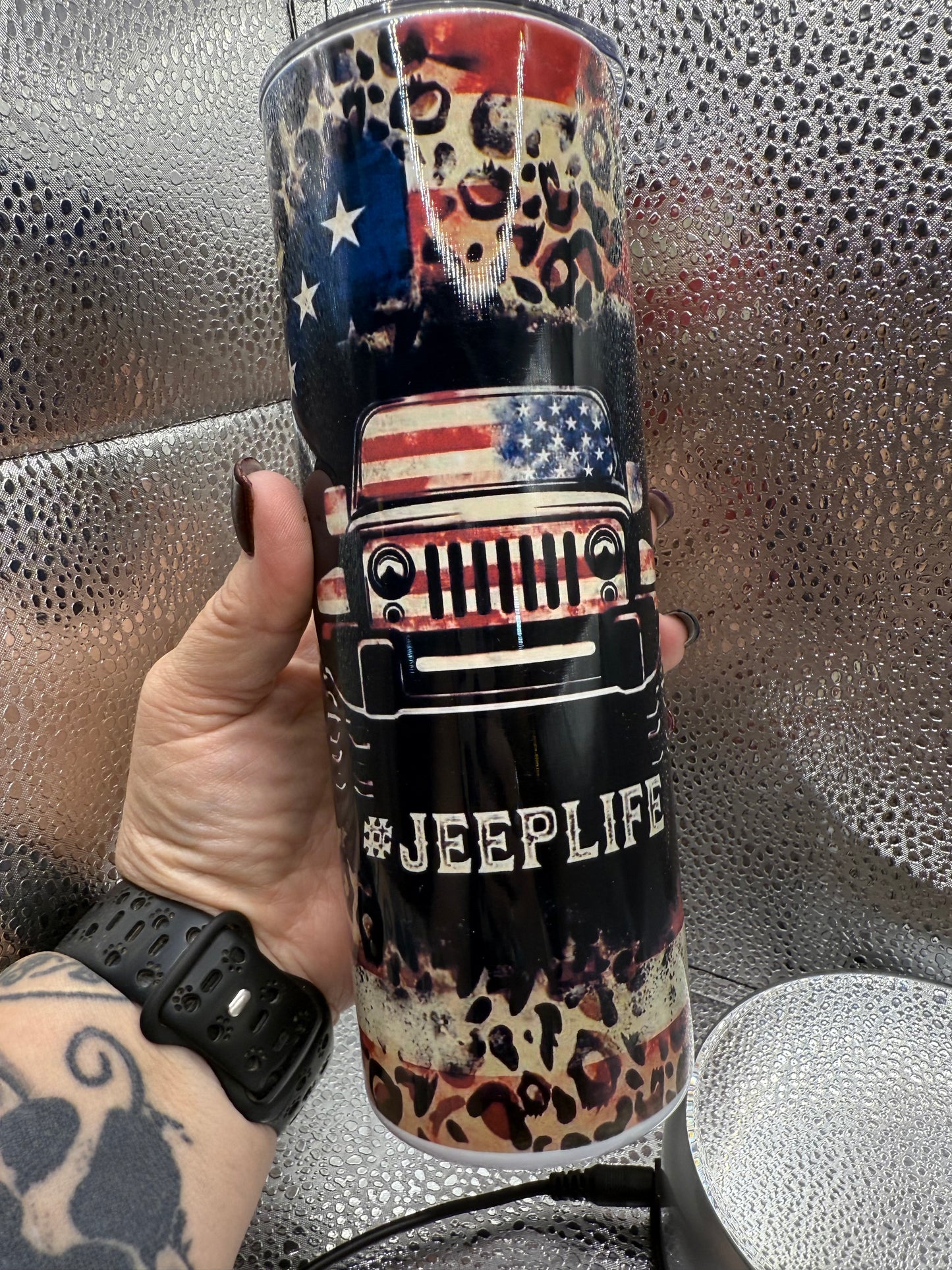 20 Oz Jeep American Flag SUBLIMATION Tumbler