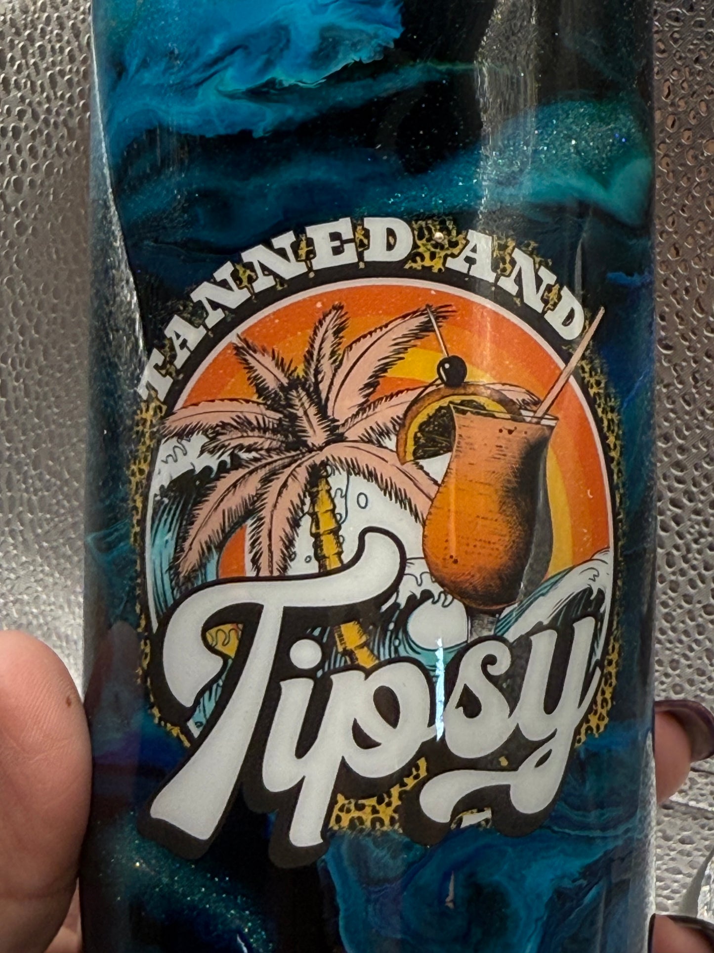 20 Oz Tanned And Tipsy Blue Ink Tumbler