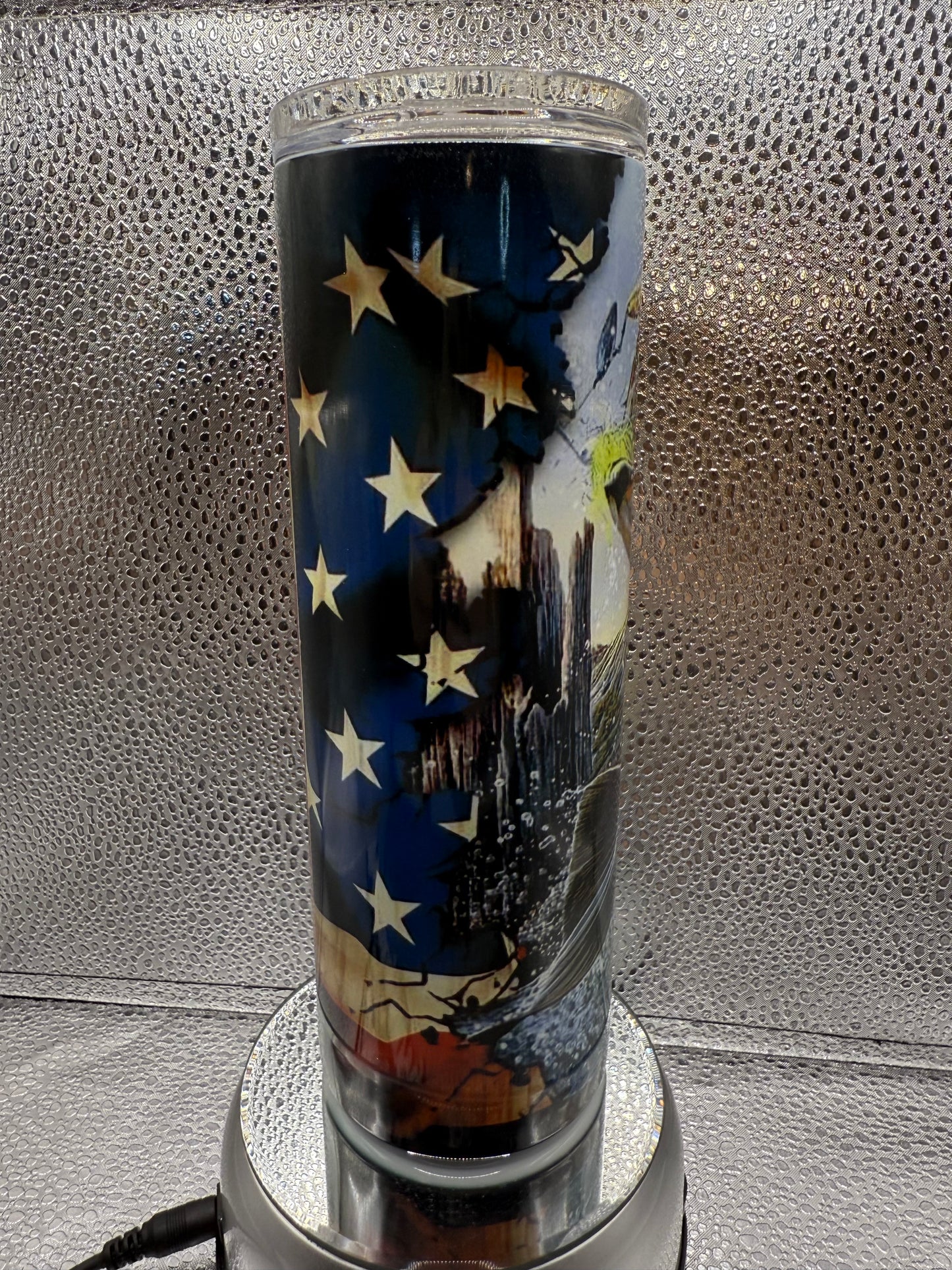 20 Oz Big Bass Flag SUBLIMATION Tumbler