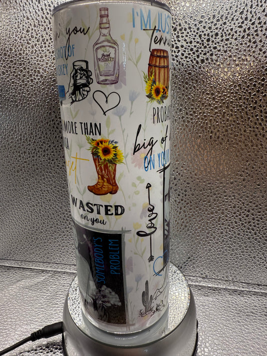 20 Oz Morgan Wallen Fan SUBLIMATION Tumbler