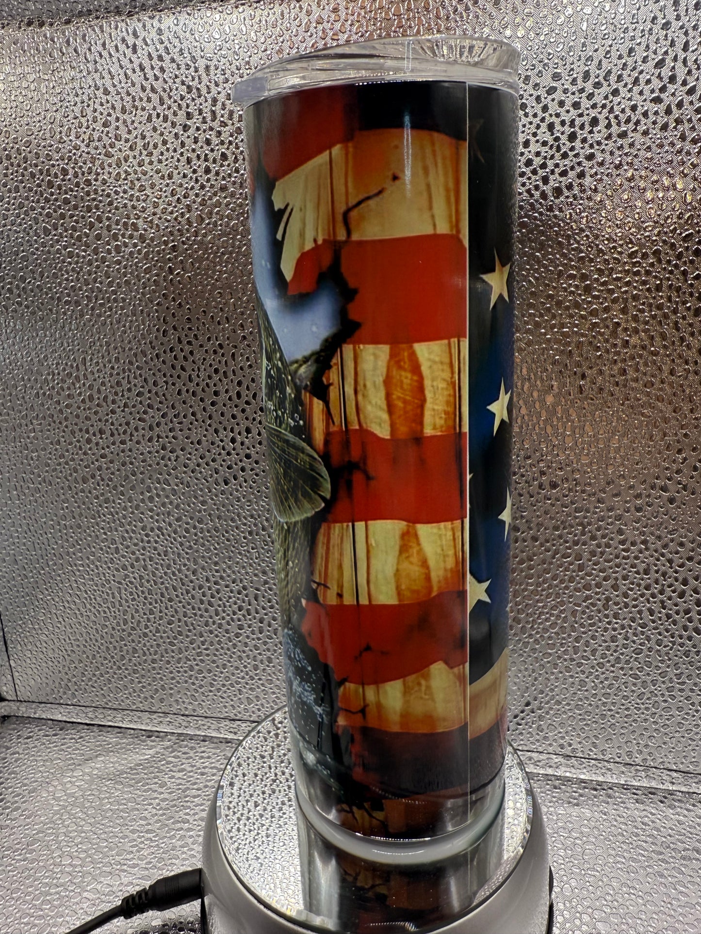 20 Oz Big Bass Flag SUBLIMATION Tumbler