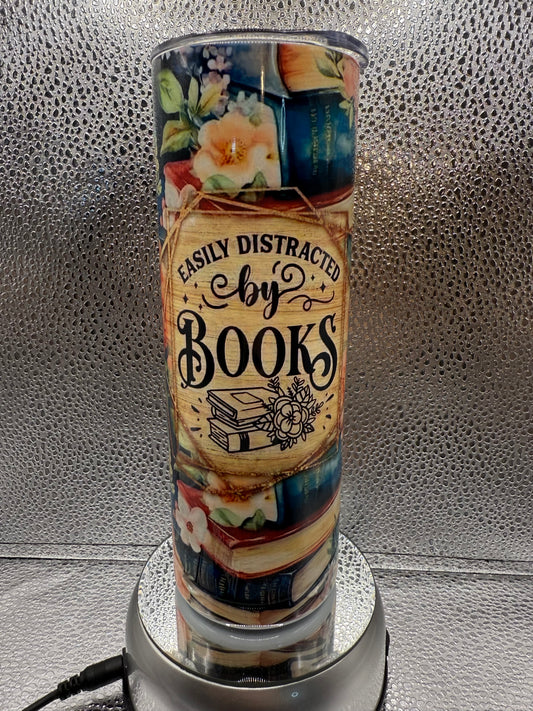 20 Oz Distracted By Books SUBLIMATION Tumbler