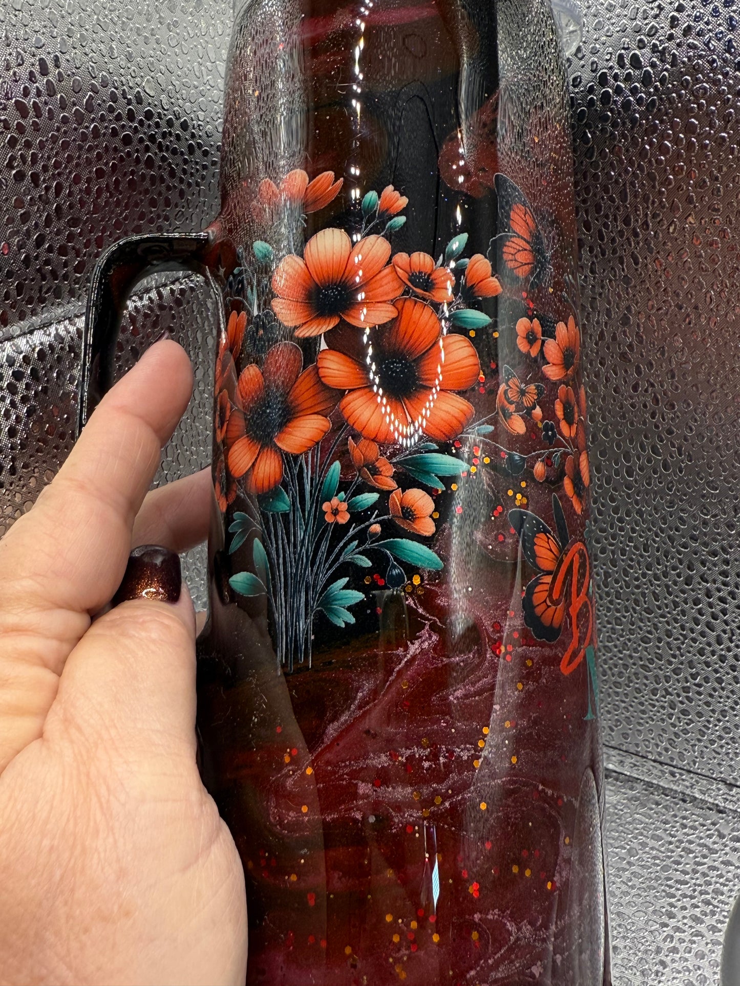 30 Oz Blessed Mama Hoggdle Burgundy Ink Tumbler