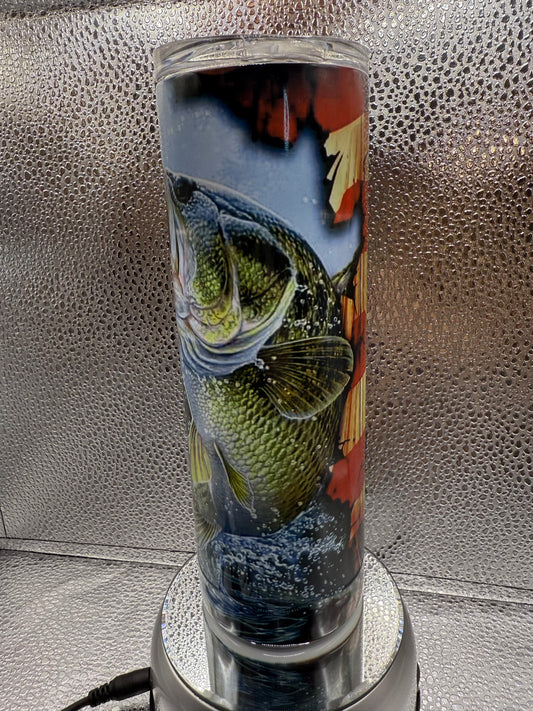 20 Oz Big Bass Flag SUBLIMATION Tumbler